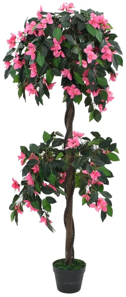 vidaXL Plantă artificială Rododendron cu ghiveci, 155 cm, verde și roz