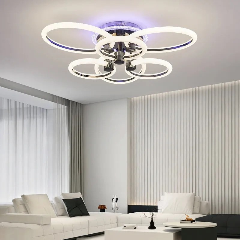 Lustra Led Cu Telecomanda, Elit's, Opal H, 162 w Intensitate Reglabila, RGB, NEGRU