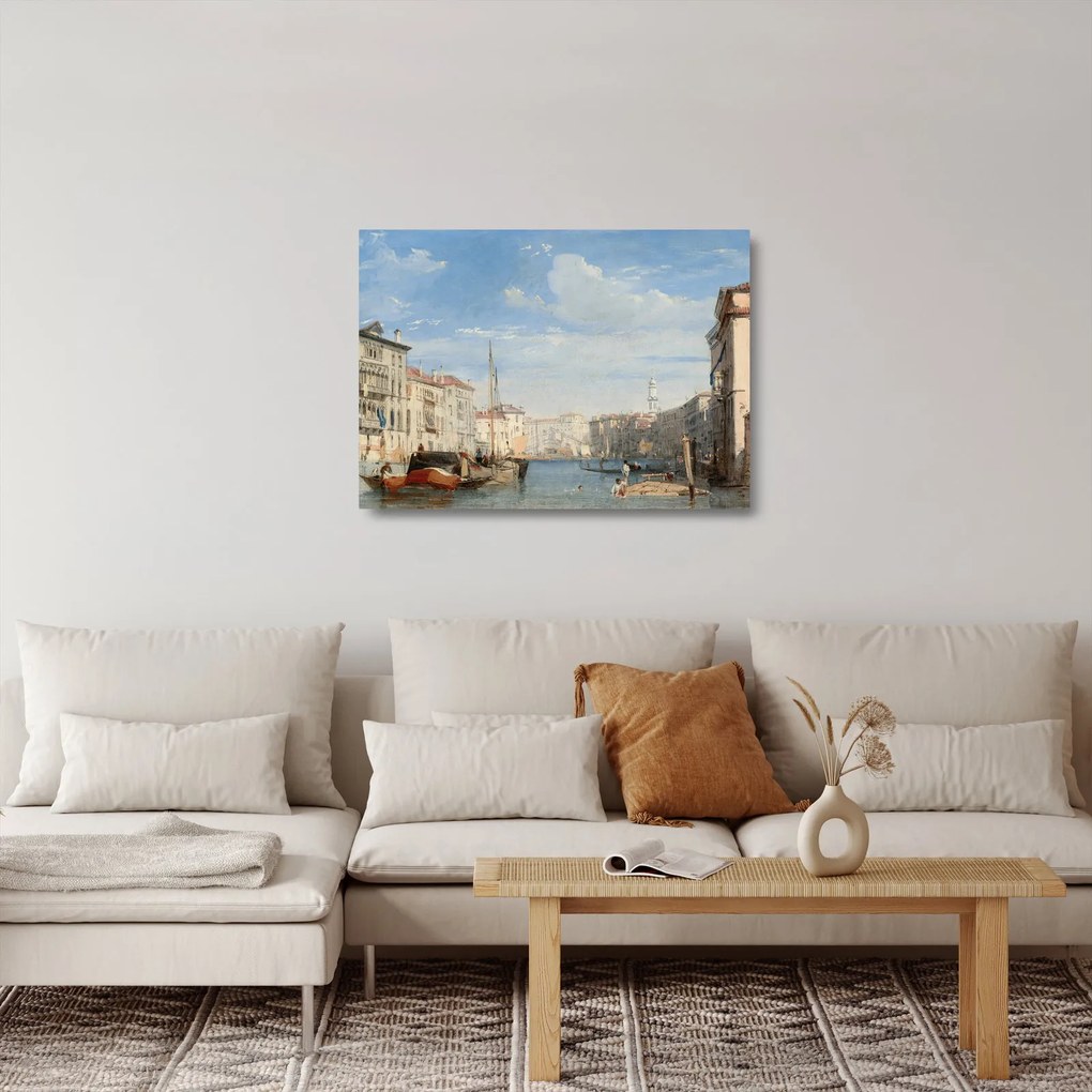 Tablou pe sticlă - Richard Parkes Bonington, The Grand Canal, reproducere (70x50 cm)