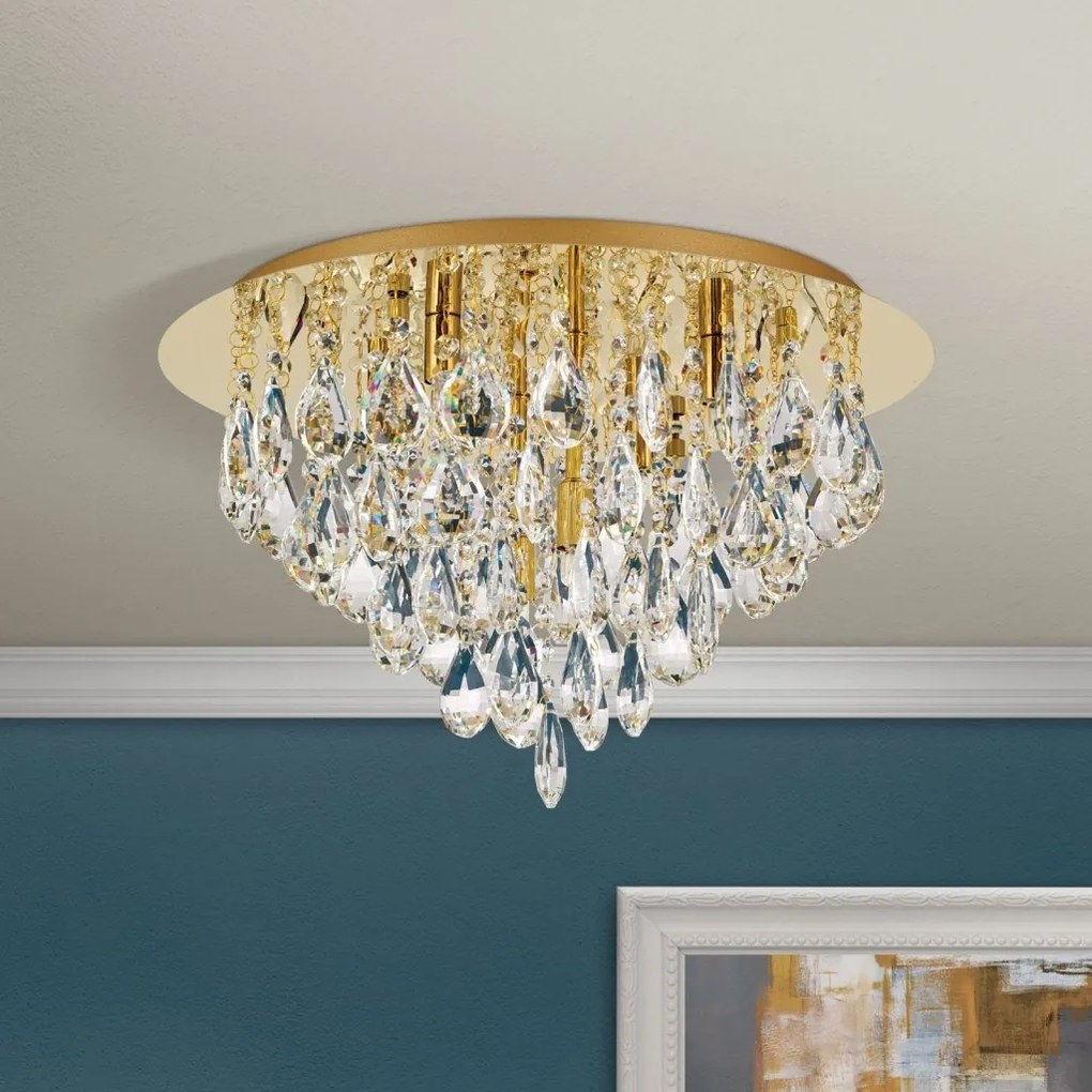 Plafoniera cristal K9 design elegant CELESTE D-45 aurie
