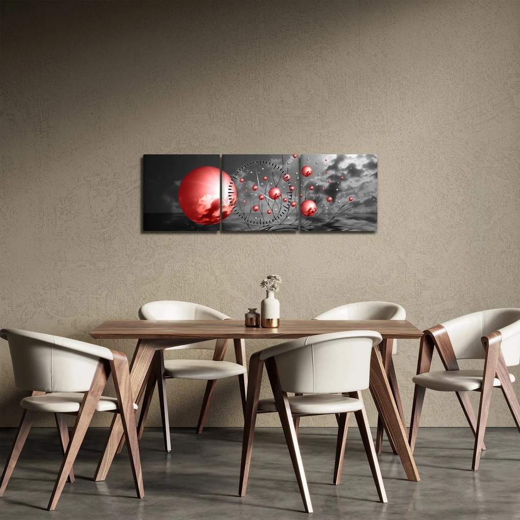 Tabloul bilelor roșii (cu ceas) (90x30 cm)