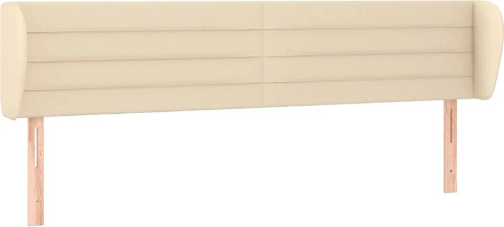vidaXL Tăblie de pat cu aripioare crem 203x23x78/88 cm textil