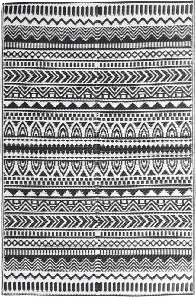 vidaXL Covor de exterior, ARAKIL negru, 120x180 cm, PP