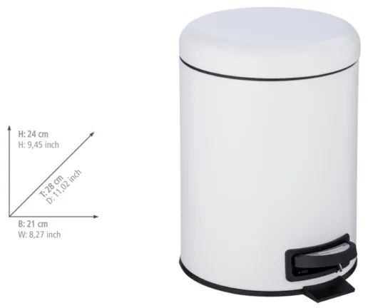 WENKO 24678100 - Coș LEMAN 21 x 24 cm alb/negru