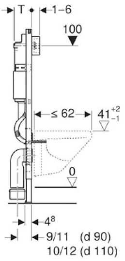 Set rezervor wc incastrat, Geberit, Duofix, si clapeta alba, Delta 51, pentru vase WC suspendate