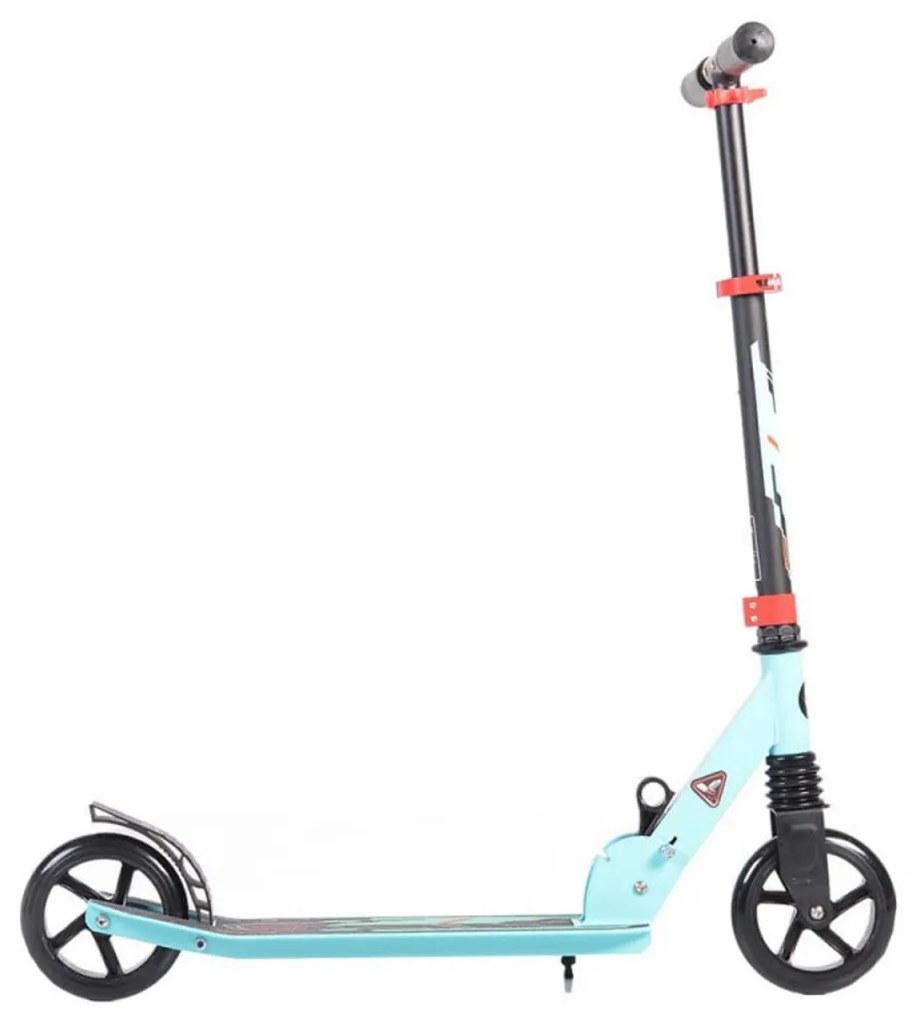 Trotineta pliabila NOVOKIDS™ Rocket Challenger, Maxim 100 kg, Inaltime reglabila 78-86 cm, Suspensie fata, Diametru roata 145 mm, Turquoise