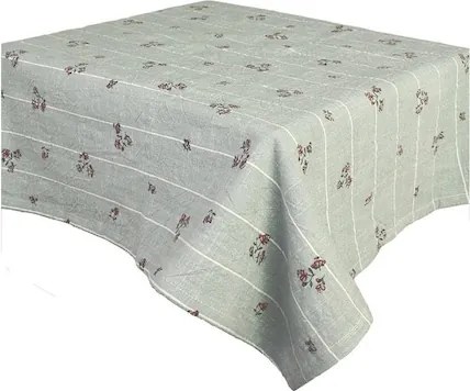 Față de masă din bumbac organic cu imprimeu floral, verde, 140 x 240 cm, „Tilda Jardin"