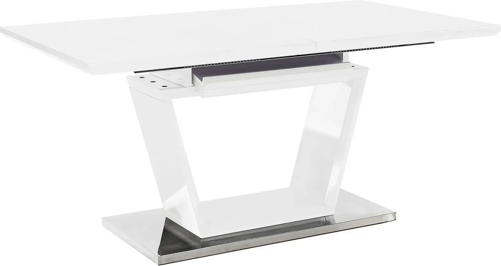 Masa extensibila PERAK, alb/crom, 160/220x90x76 cm