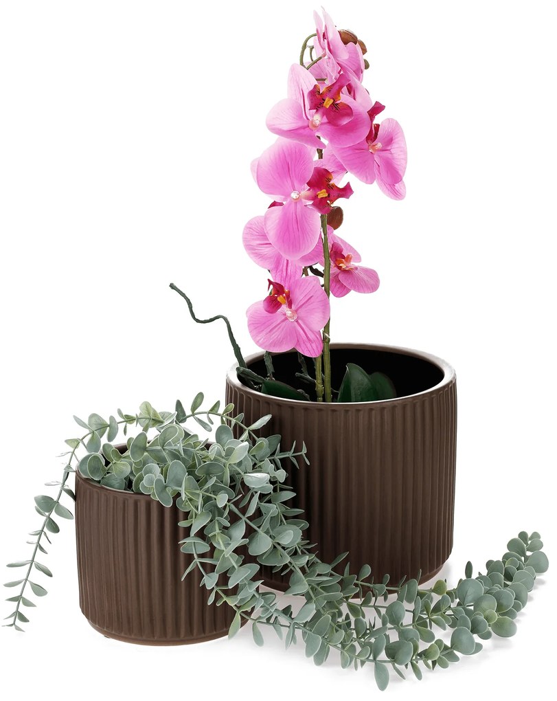 Ghiveci de ceramică, maro mat, KELSO TIP 2