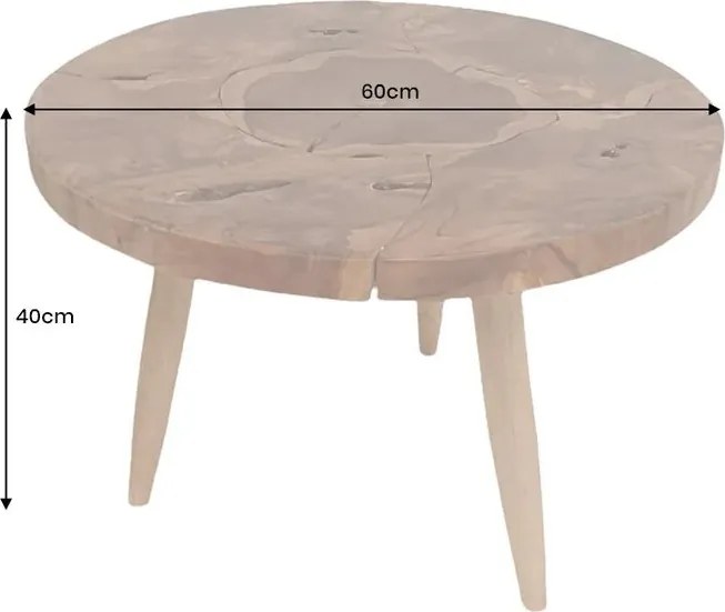 Masuta din lemn de tec MOSAIK 60cm