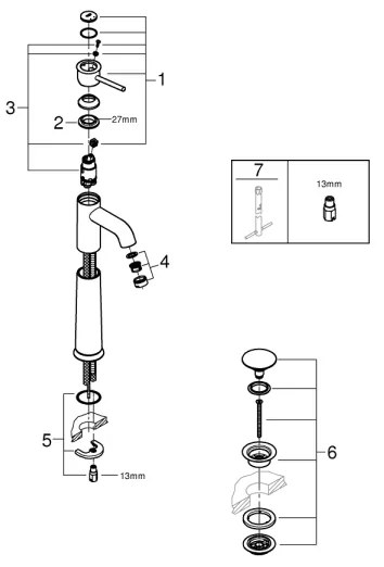 GROHE 23784000 - Baterie pentru lavoar START CLASSIC, 357 mm, crom lucios