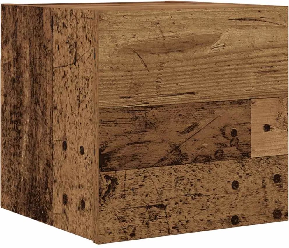 vidaXL Dulap TV montaj pe perete, lemn vechi, 30,5x30x30 cm