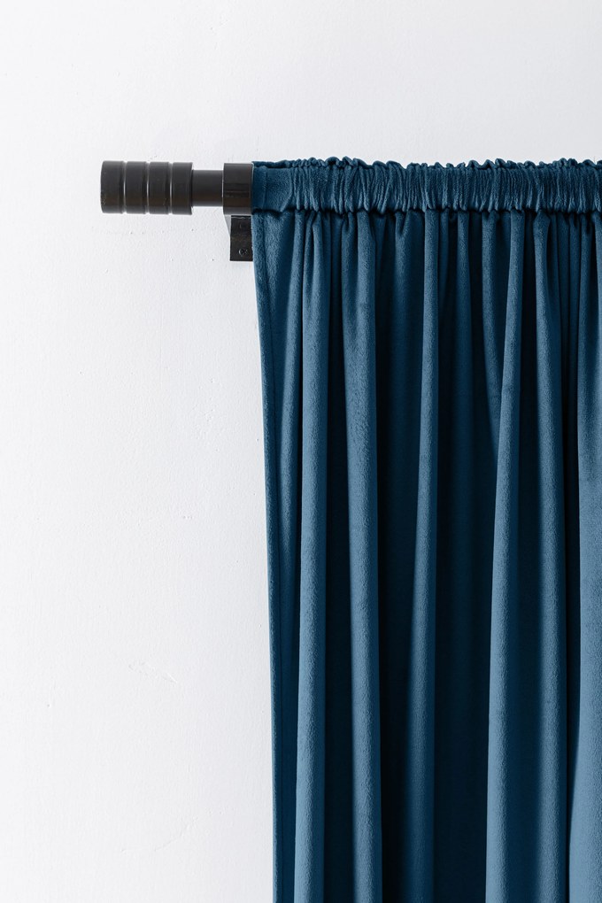 Draperie opaca DREAM VELVET 140x250 cm, petrol Agatat: Inele metalice