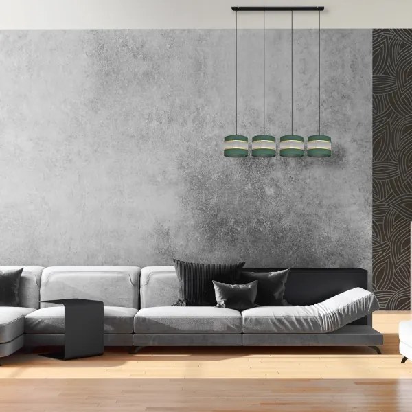 Lustră pe cablu HELEN 4xE27/15W/230V verde/auriu