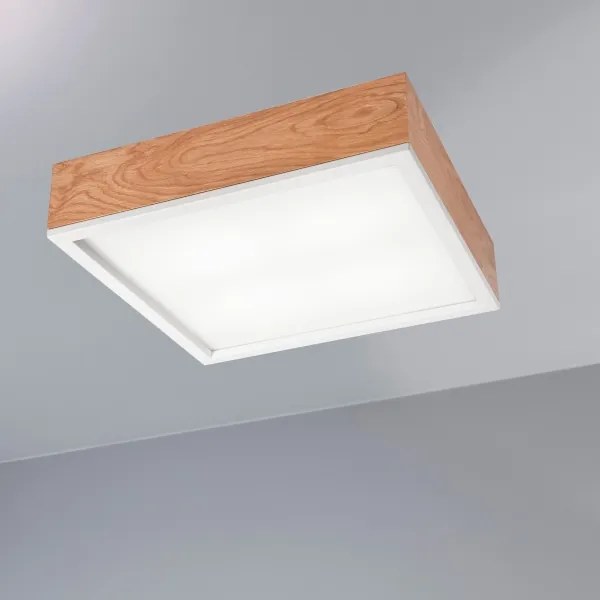 Plafonieră OAK SQUARE 4xE27/15W/230V 39x39 cm stejar/alb