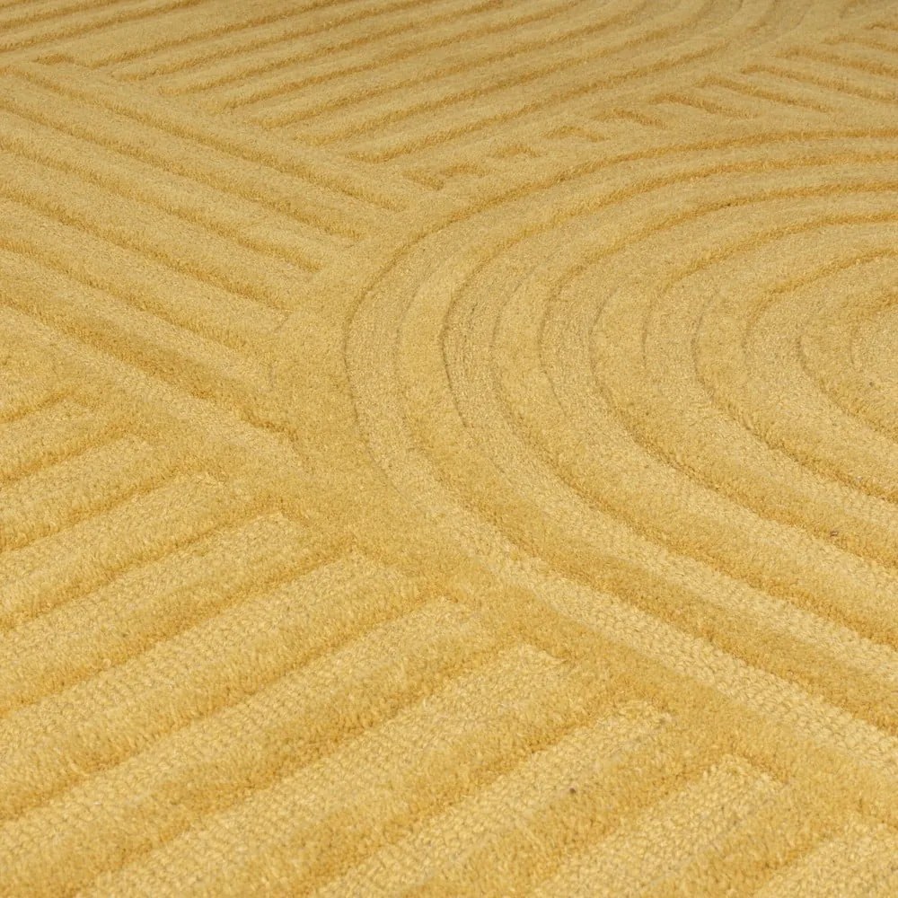 Covor din lână Flair Rugs Zen Garden 160 x 230 cm, galben