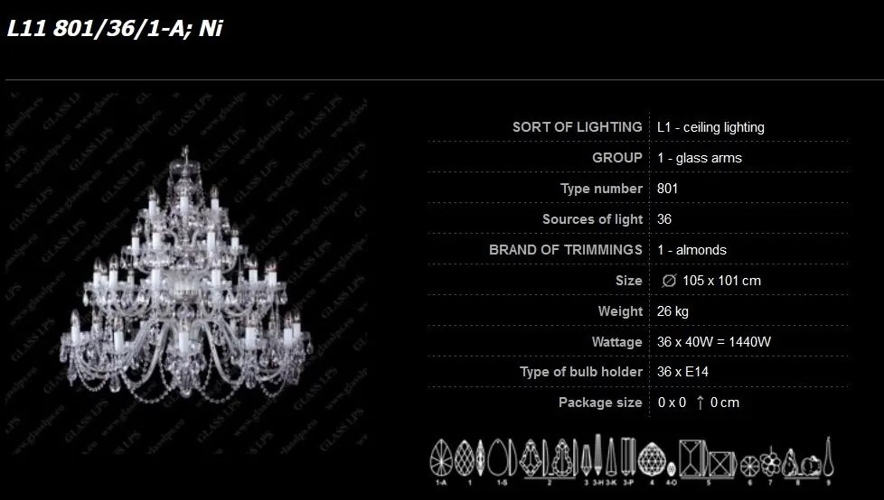 Candelabru XL cu 36 brate Cristal Bohemia