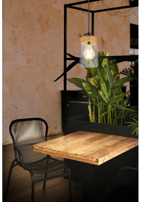Pendul design modern FINCA negru mat, maro inchis