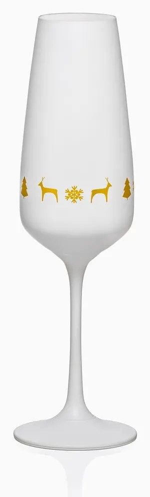 Set 6 pahare pentru șampanie Crystalex Nordic Vintage, 190 ml, alb