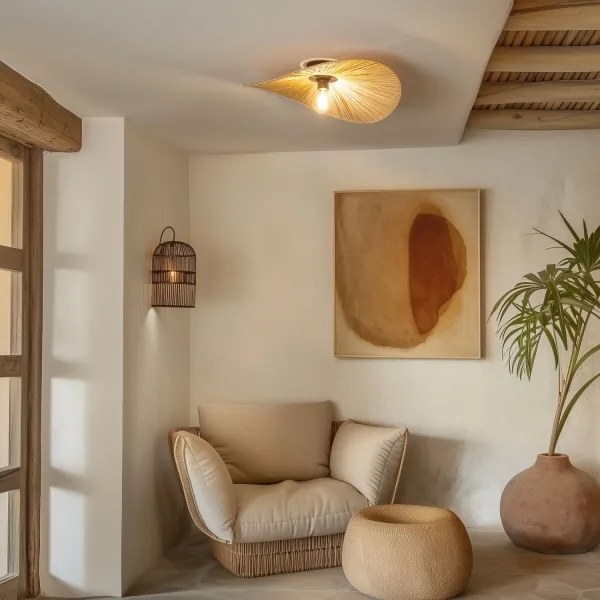 Brilagi - Lustru aplicat LED CERIA BOHO, 1 x E27, 40W, 230V, Ø 60 cm, rafie