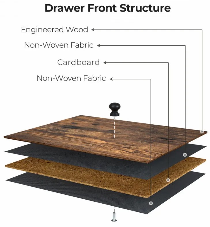 Dulap diverse, maro rustic / negru, MDF