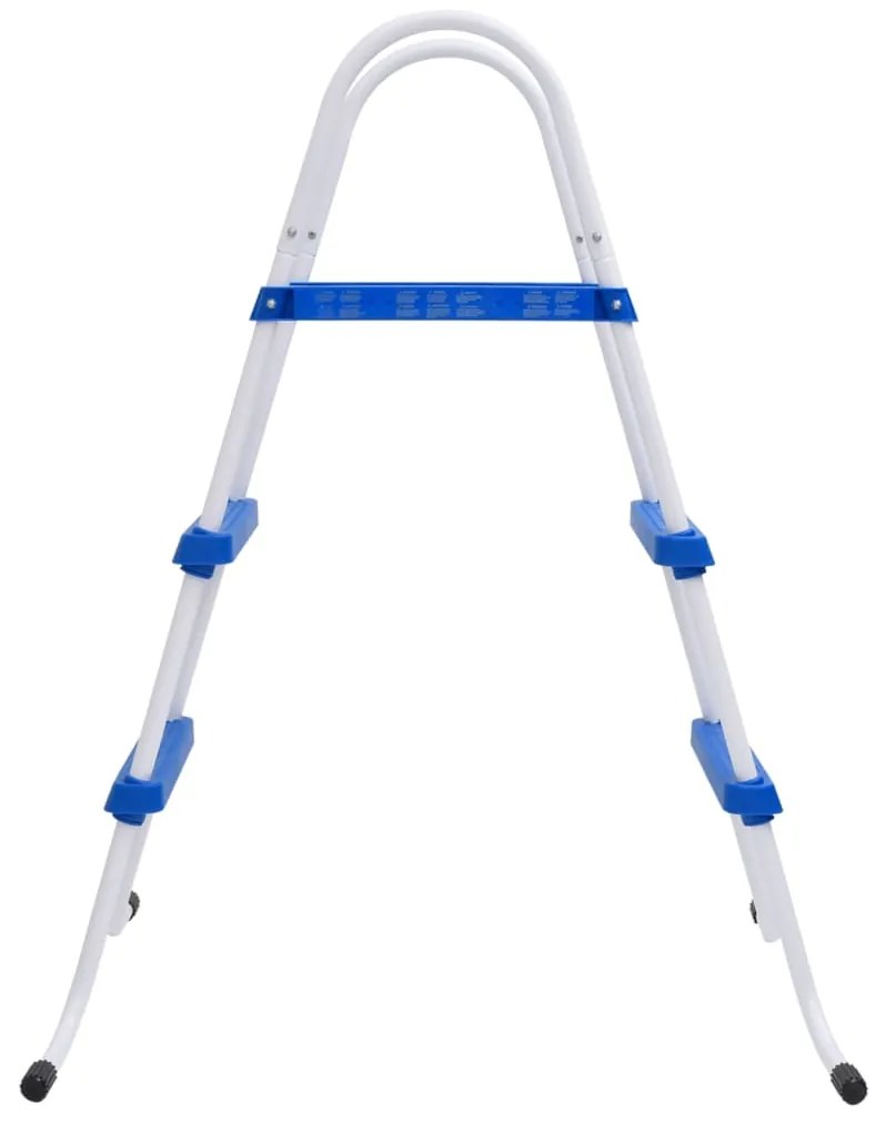 Scara de piscina, albastru si alb, 84 cm, otel