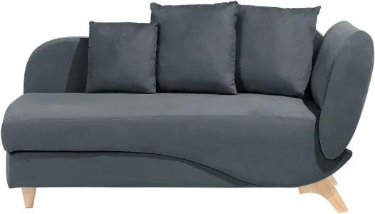 Canapea tip divan Meri, catifea gri inchis