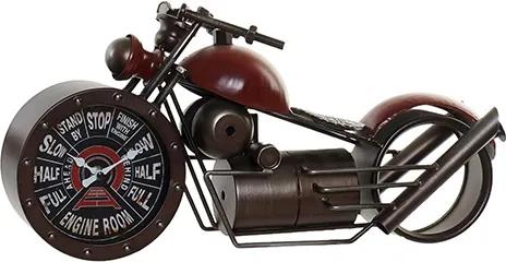 Ceas Motocicleta din metal rosu 50x25 cm