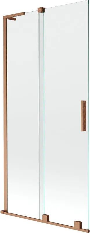 Mexen Velar L paravan de baie cu 2 părți glisante 90 x 150 cm, transparent, cupru periat - 896-090-003-01-65