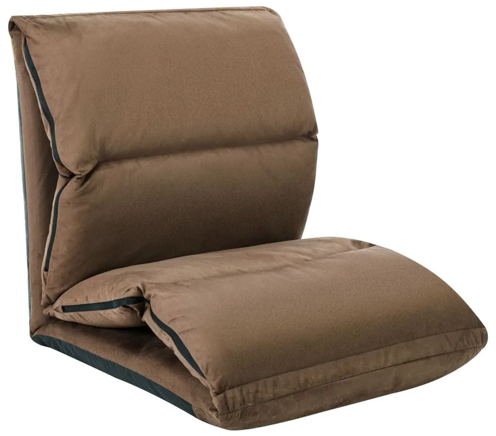 325259 vidaXL Scaun de podea pliabil, gri taupe, microfibră