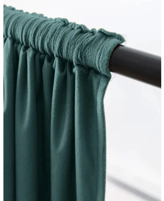 Perdea opaca VELVET 140x250 cm, turcoaz Agatat: Inele metalice