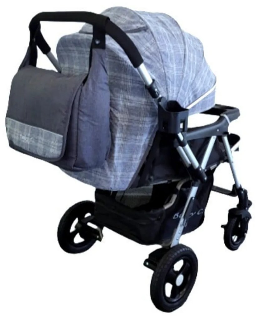 Carucior nou nascuti 2 in 1 BABY CARE™ PRO 511, Cu geanta bebe inclusa, Cadru aluminiu, Maner reversibil, Spatar reglabil in 5 trepte, Amortizoare,