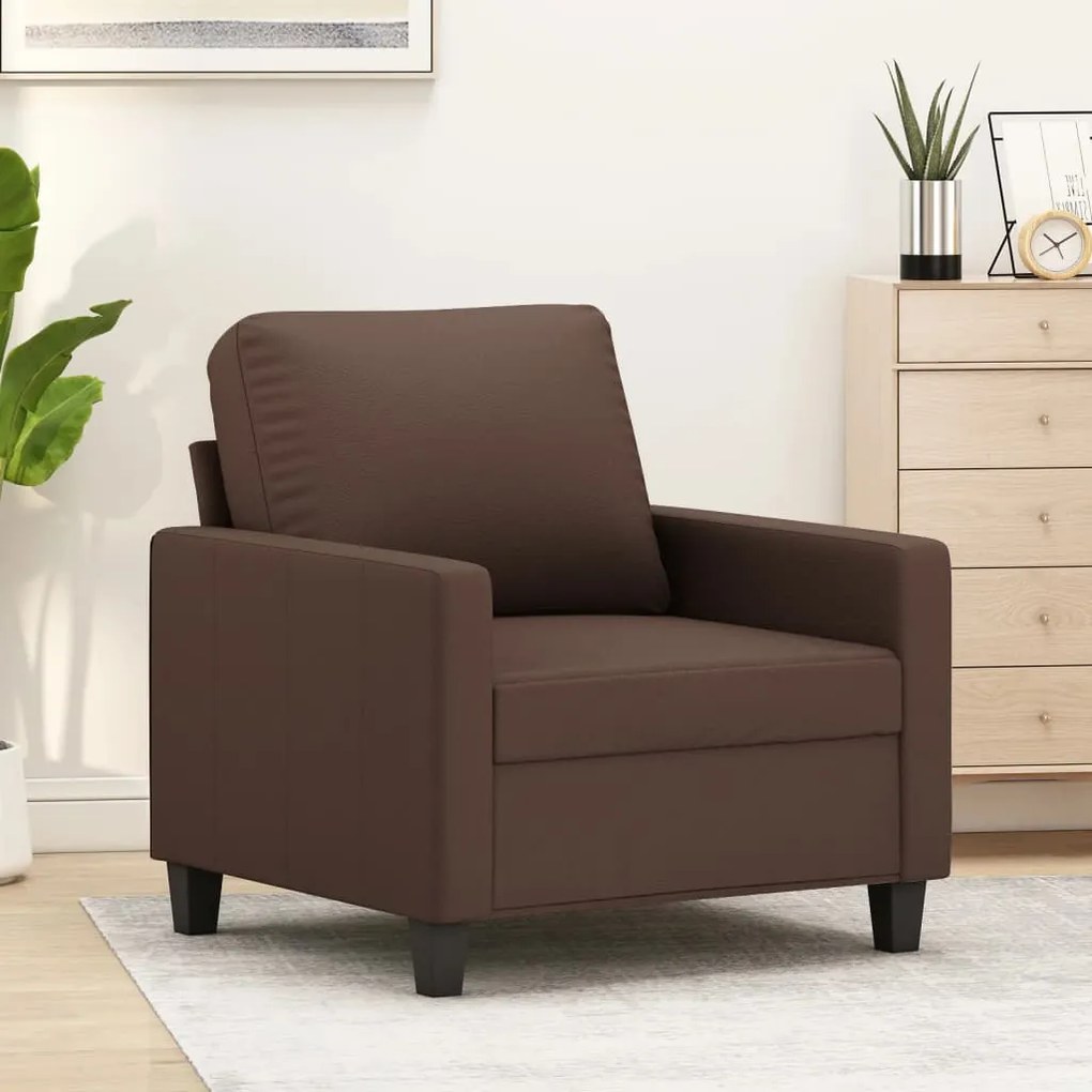 348663 vidaXL Canapea de o persoană, maro, 60 cm, piele ecologică