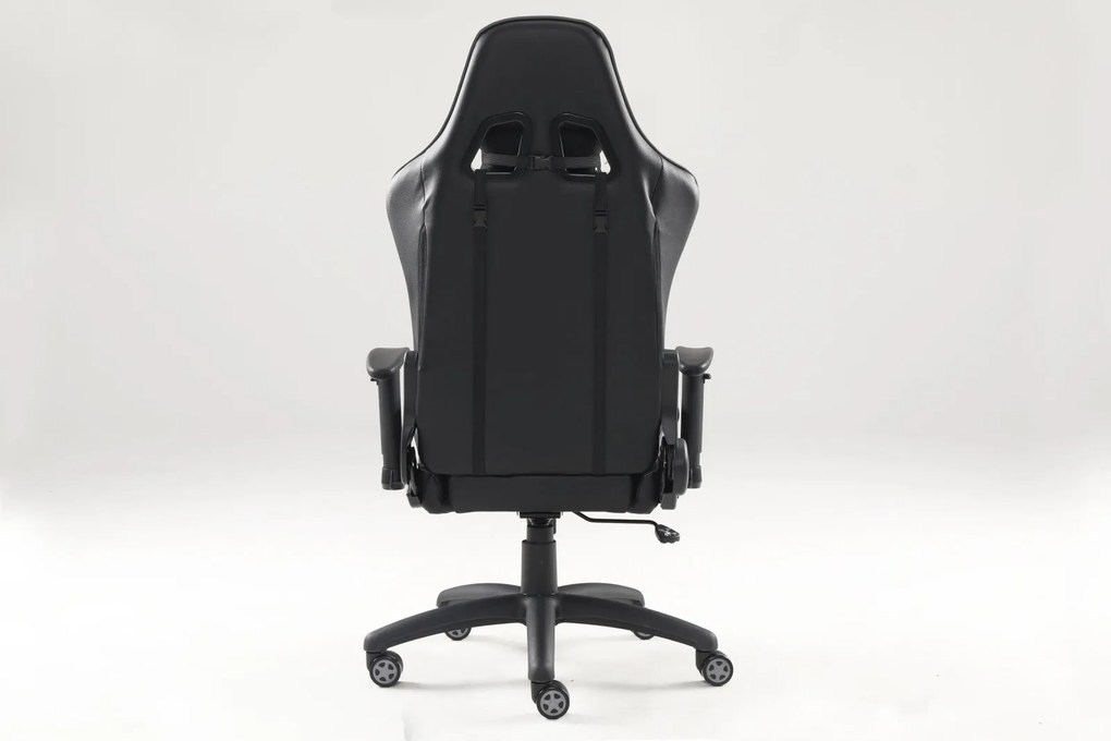 Scaun gaming GENATOR V9, piele perforată, recliner, Negru/Gri