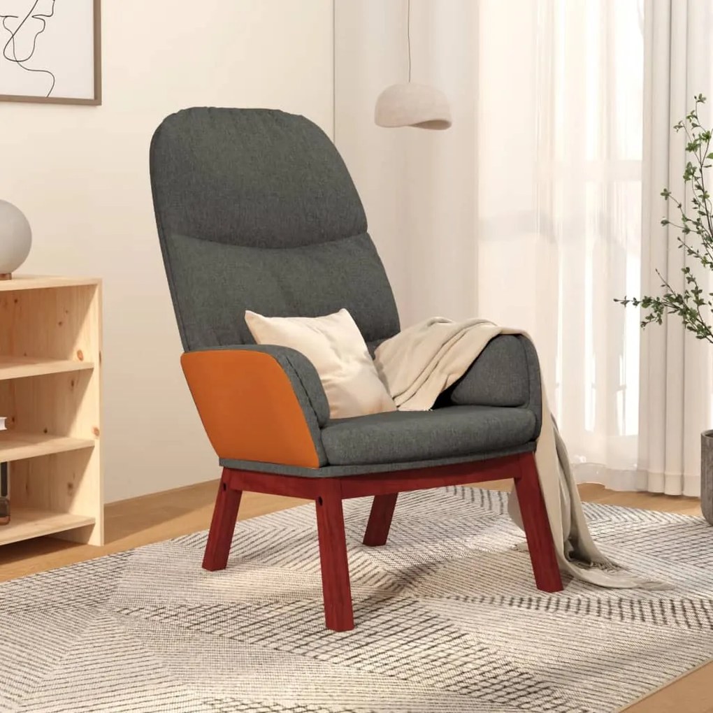 341061 vidaXL Scaun de relaxare, gri închis, material textil