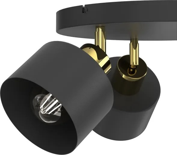 Spot PARKLA 3xE27/15W/230V negru/auriu