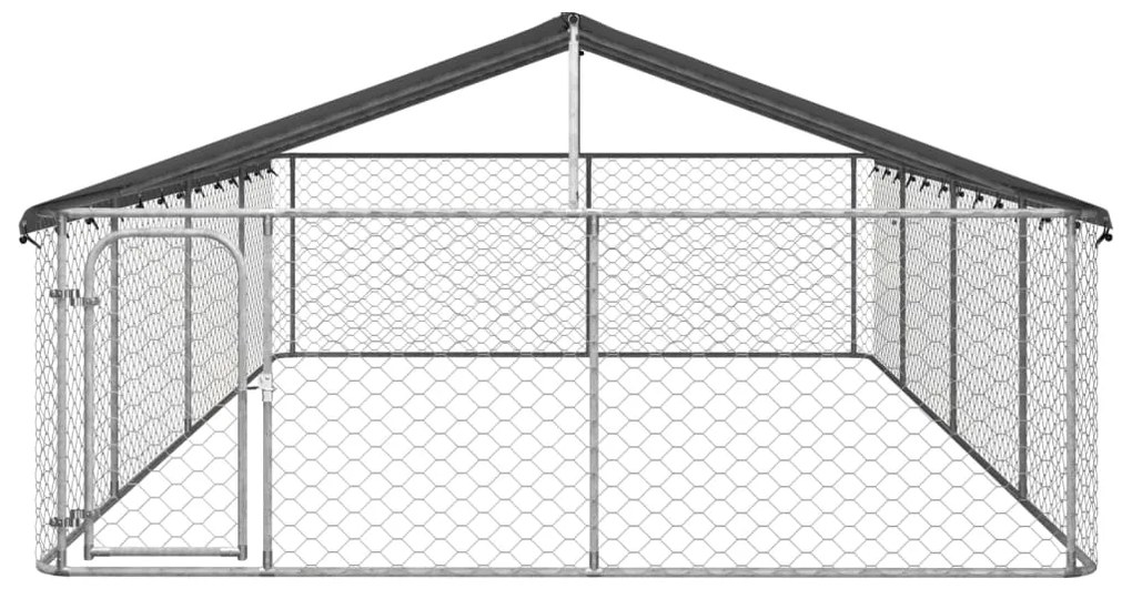 Padoc pentru caini de exterior, cu acoperis, 600x300x150 cm