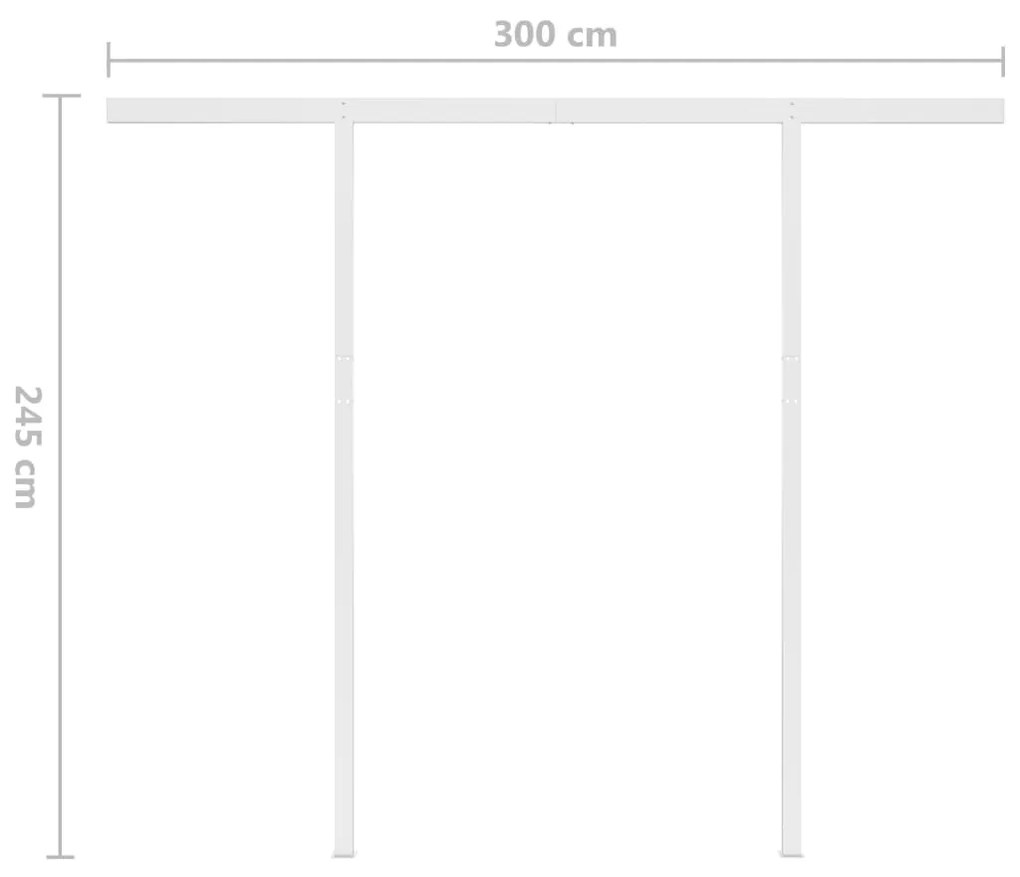 Copertina retractabila manual cu stalpi portocaliu maro 3x2,5 m portocaliu si maro, 3 x 2.5 m