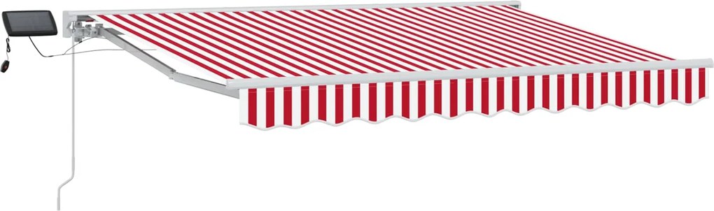 vidaXL Cadru manual de marchiză cu LED-uri Roșu și Alb 3,5 x 2,5 m