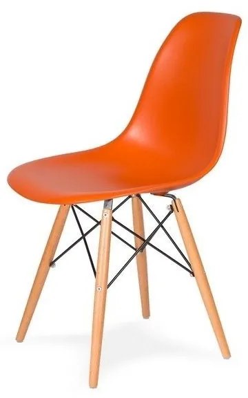 Scaun DSW WOOD portocaliu sicilian .08 - baza din lemn de fag