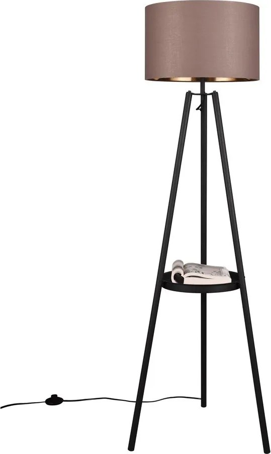 Lampadar negru cu raft (înălțime 152 cm) Colette – Reality