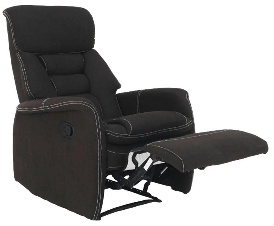 Fotoliu pentru relaxare, material textil ciocolatiu, KOMFY