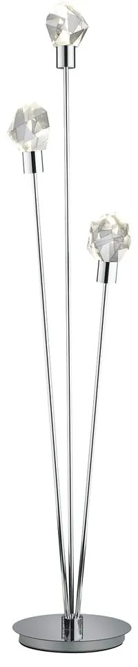 Lampadar argintiu LED cu abajur din sticlă (înălțime 150 cm) Verano – Trio Select