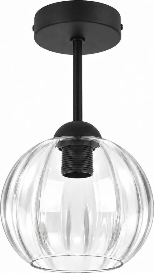 BRILAGI - lustra LED aplicată RETRO GLASS 1xE27/60W/230V Ø 18 cm negru/transparent