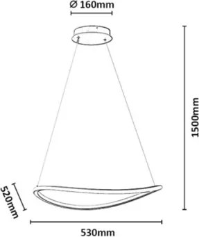 Rabalux 72340 - Lustru LED reglabil pe cablu MALIRA 45W/230V 3000-6500K+telecomandă