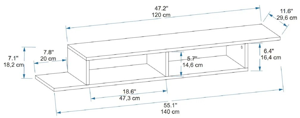 Măsuță pentru televizor Muson Atlantic Pine