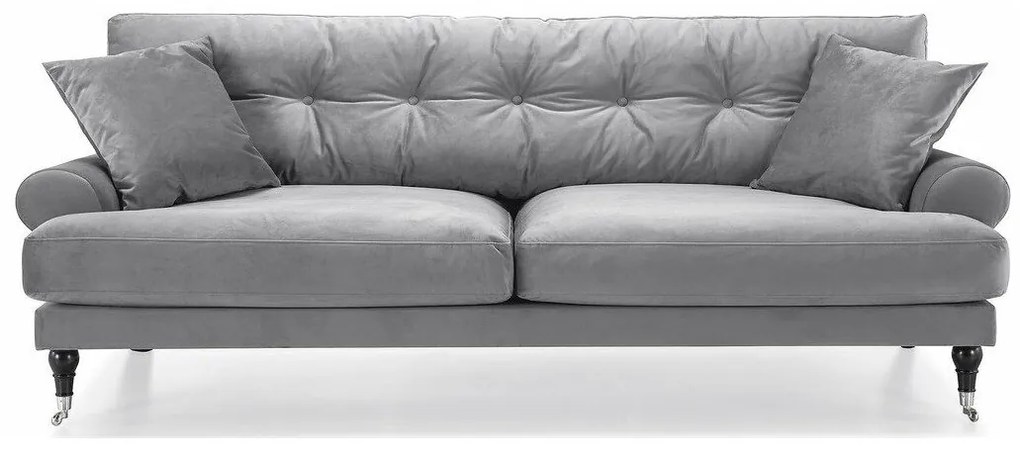 Canapea Seattle E120Numărul de locuri: 3, Gri, 222x100x87cm, Tapiterie, Picioare: Role, Lemn