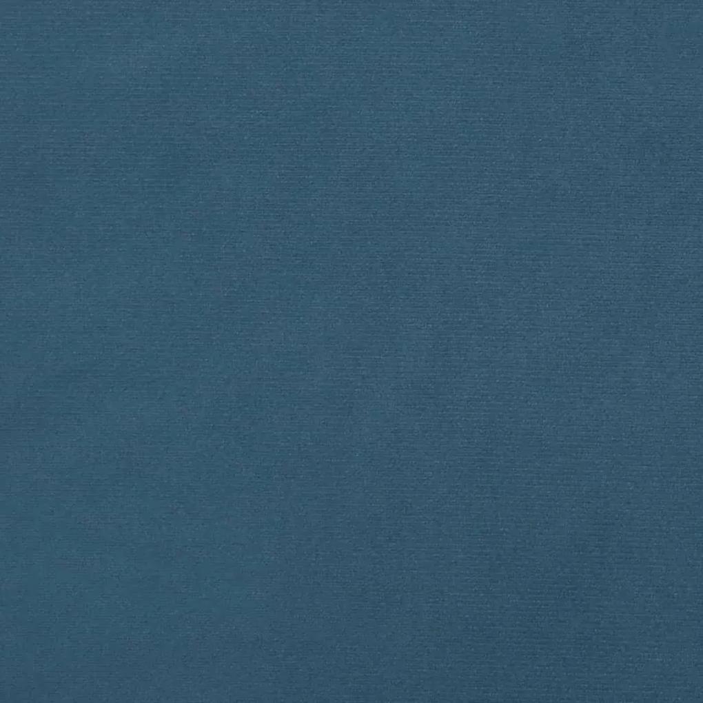 Cadru de pat cu tablie, albastru inchis, 80x200 cm, catifea Albastru inchis, 80 x 200 cm, Culoare unica si cuie de tapiterie