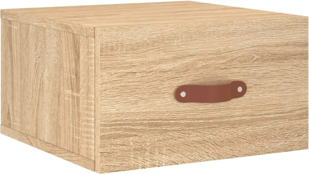 vidaXL Noptieră de perete, stejar sonoma, 35x35x20 cm