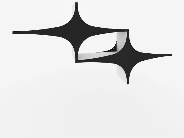 Etajeră de perete SUSEN 69x135 cm albă/neagră